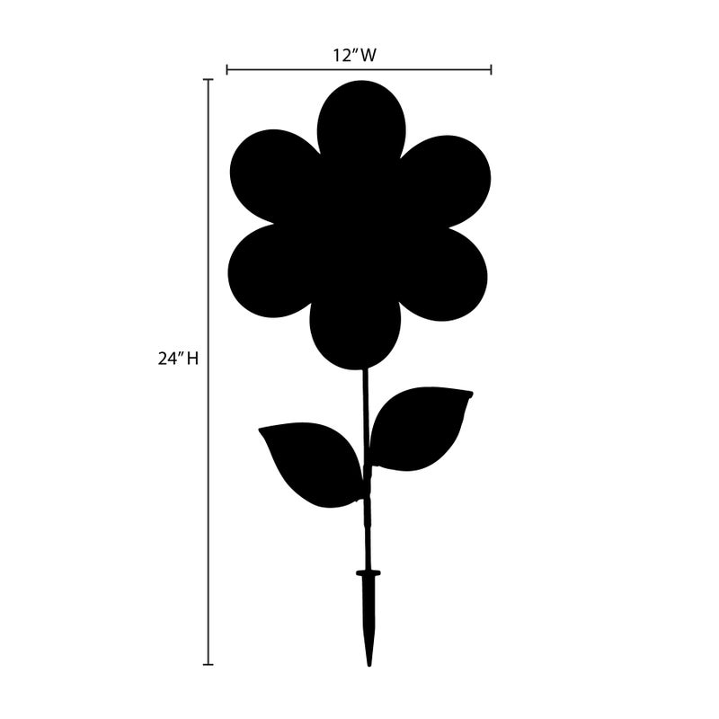 In the Breeze 2774 â€” 12-inch Red Sunflower Wind Spinner with Leaves â€” Colorful Flower for Yard and Garden - Image 3